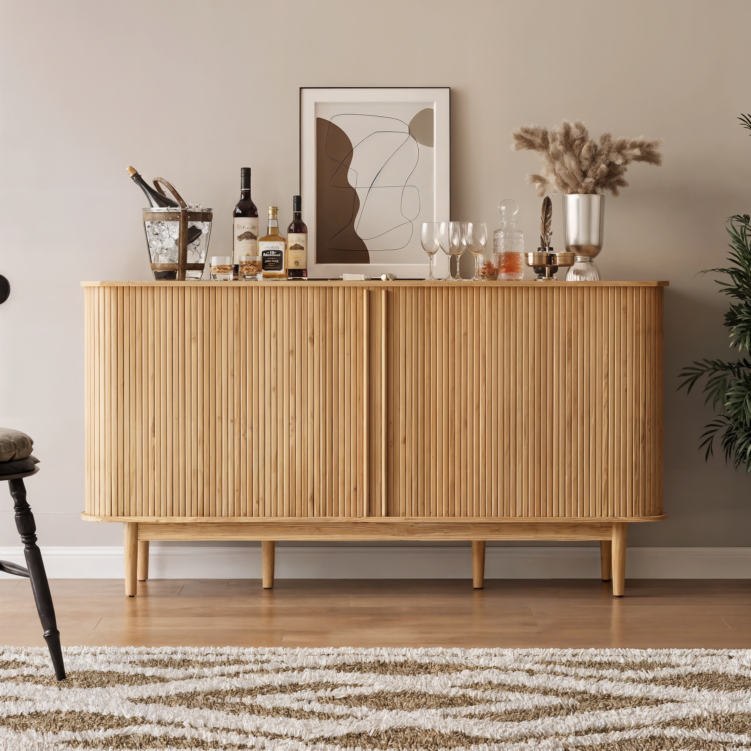 Aeris Home – Tambour Coffee Bar Cabinet