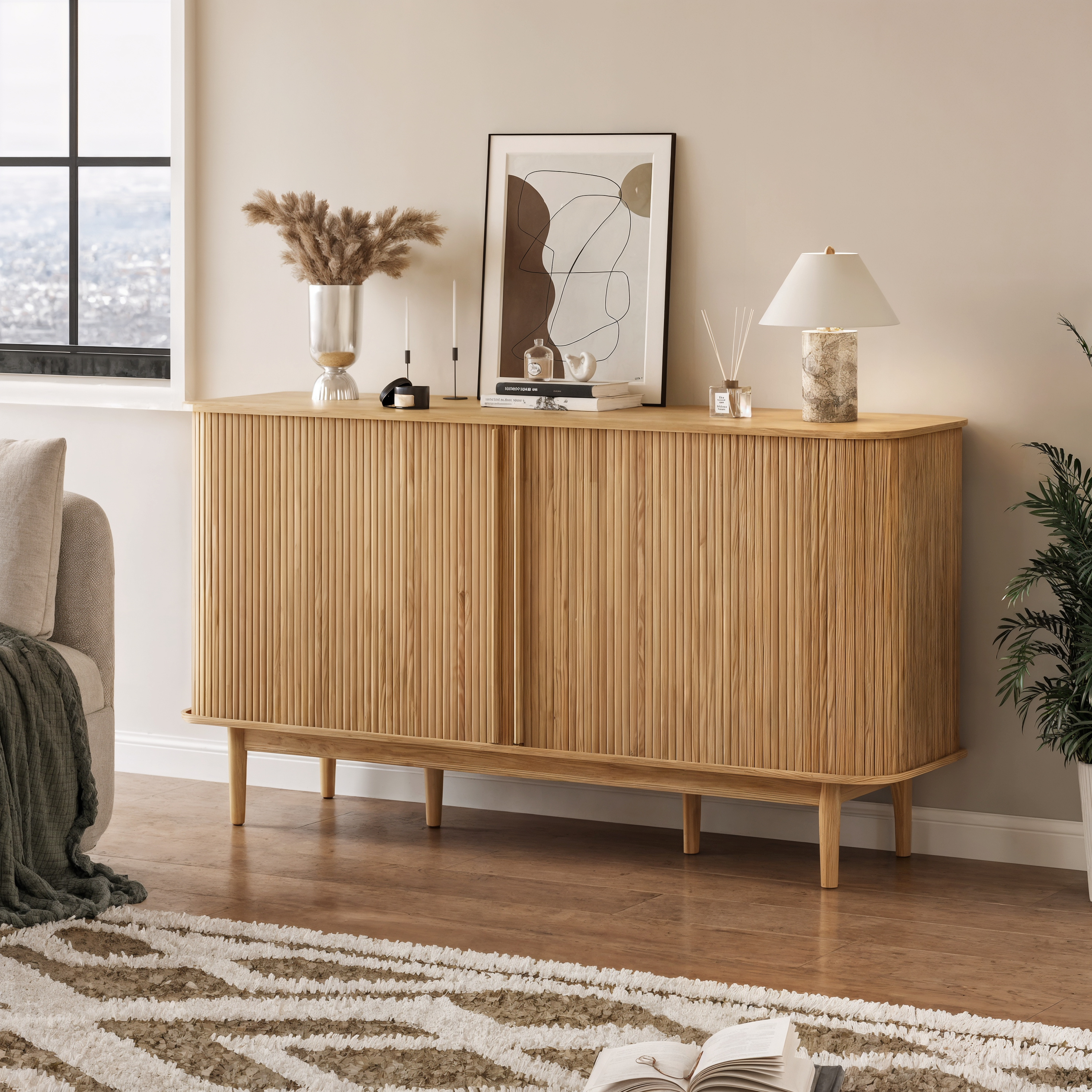 Aeris Home – Tambour Coffee Bar Cabinet