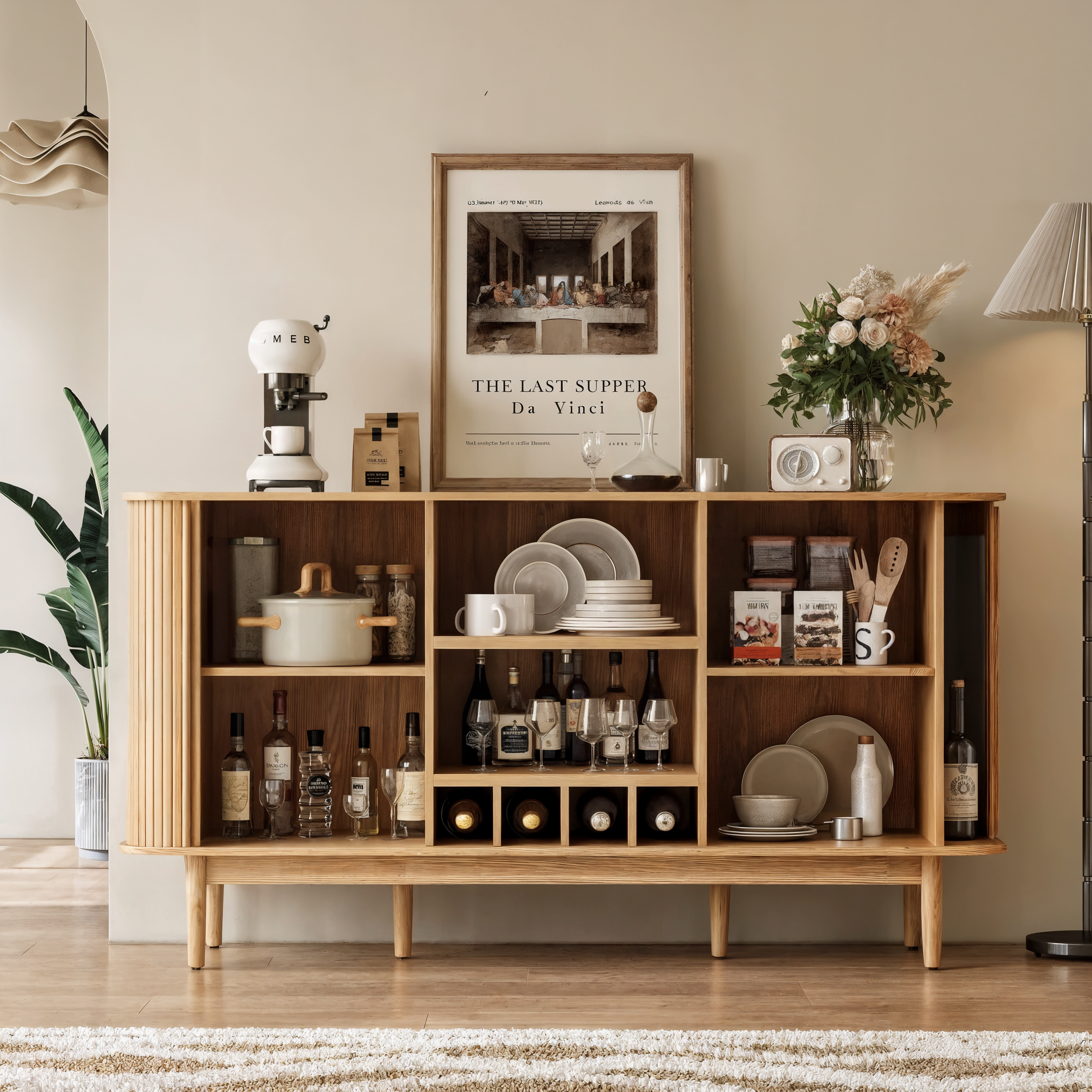 Aeris Home – Tambour Coffee Bar Cabinet